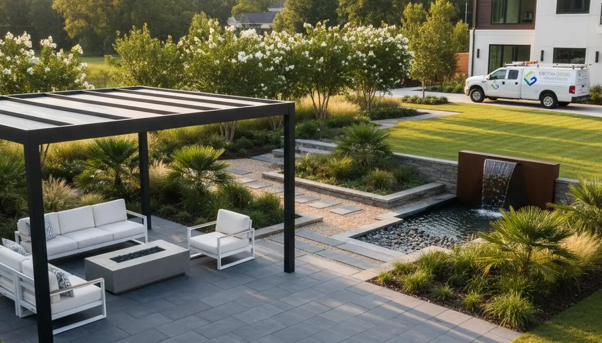 New Orleans LA landscaping team designing a custom yard for a residential property