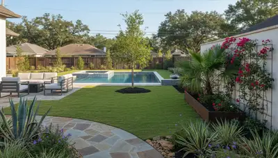 New Orleans LA landscaping crew designing and maintaining a residential garden landscape