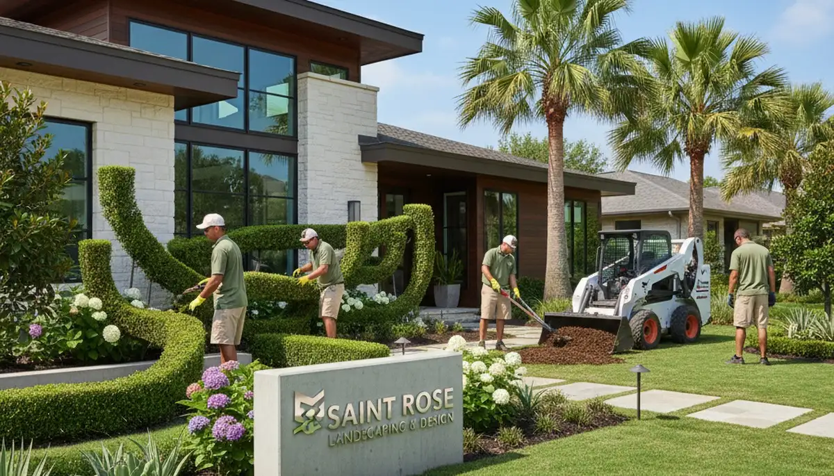 Landscaping team designing a New Orleans, LA yard for residential outdoor improvement