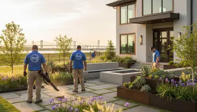 Landscaping design for New Orleans, LA property with professional outdoor planting and hardscape planning