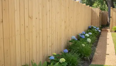 White wooden privacy fence installation by Chop Chop Landscaping in New Orleans, LA